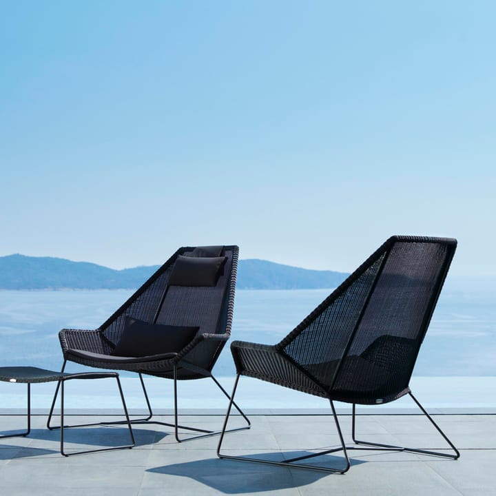 Sillón lounge de respaldo alto Breeze weave, Black Cane-line