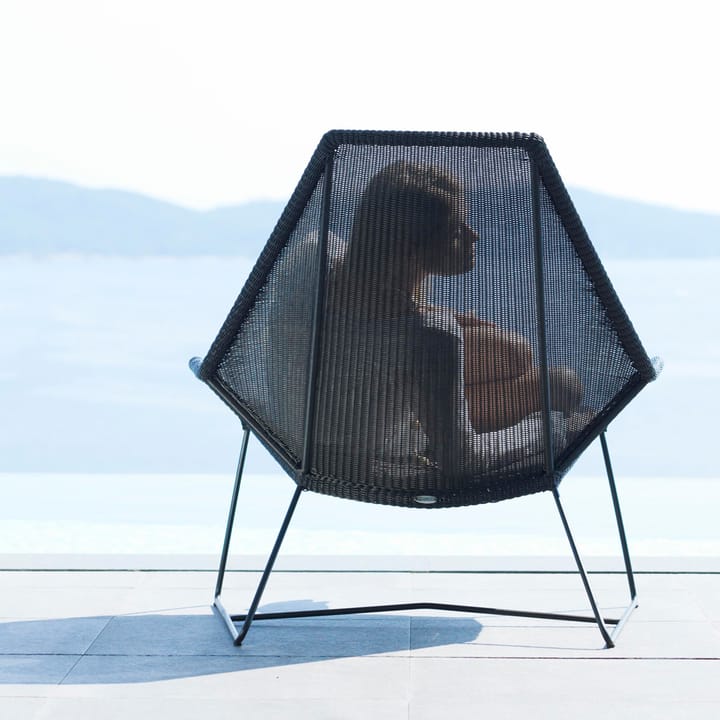 Sillón lounge de respaldo alto Breeze weave, Black Cane-line