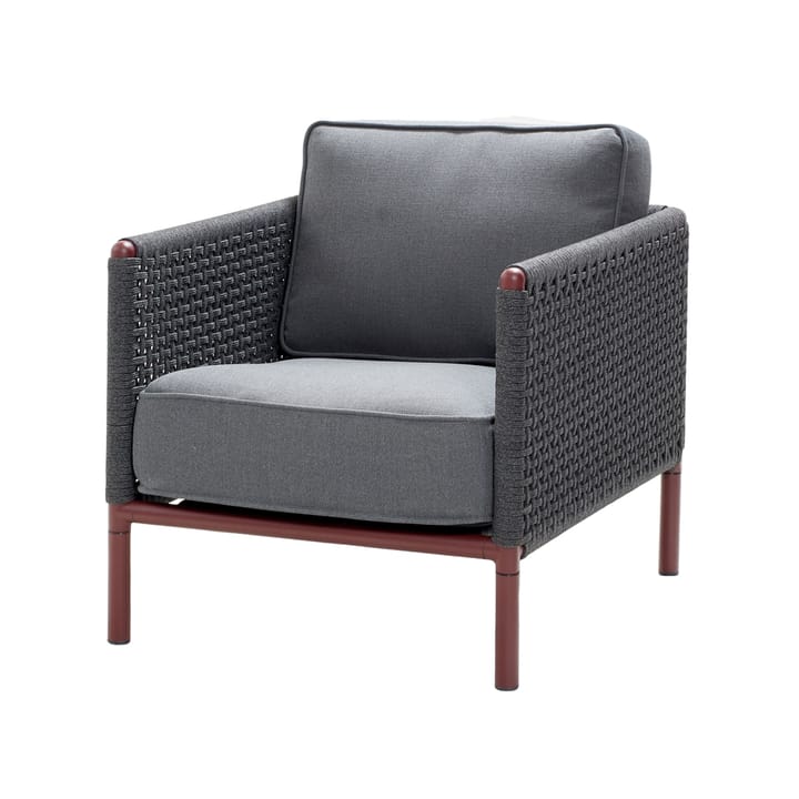 Sillón lounge Encore - Cane-Line airtouch bordeaux/dark grey, incl. cojines - Cane-line