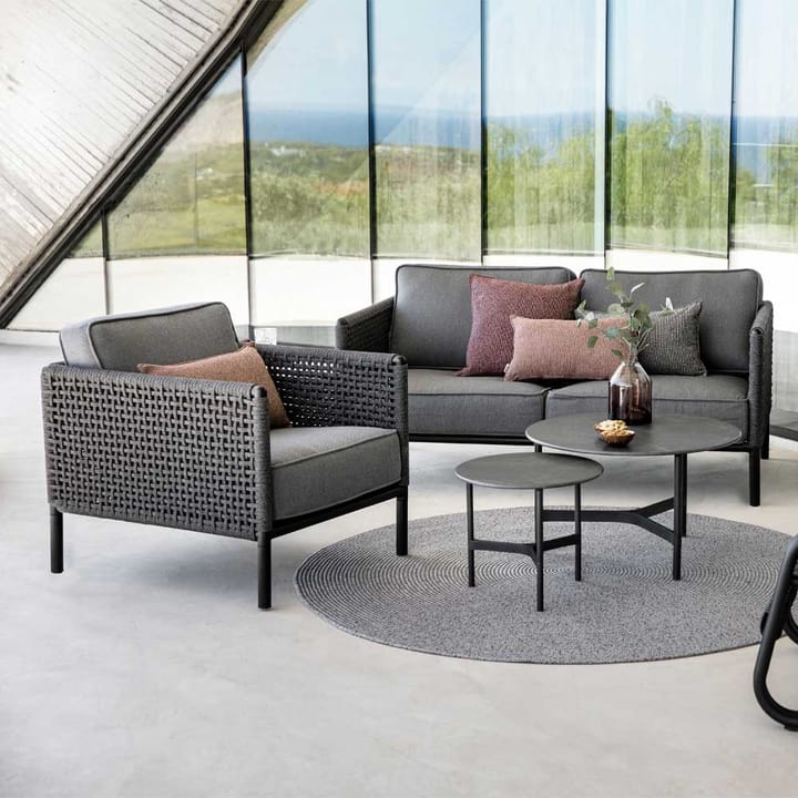 Sillón lounge Encore - Cane-Line airtouch bordeaux/dark grey, incl. cojines - Cane-line