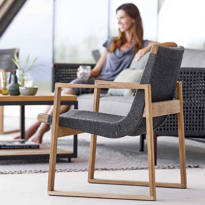 Sillón lounge Endless, Dark grey, teakstativ Cane-line
