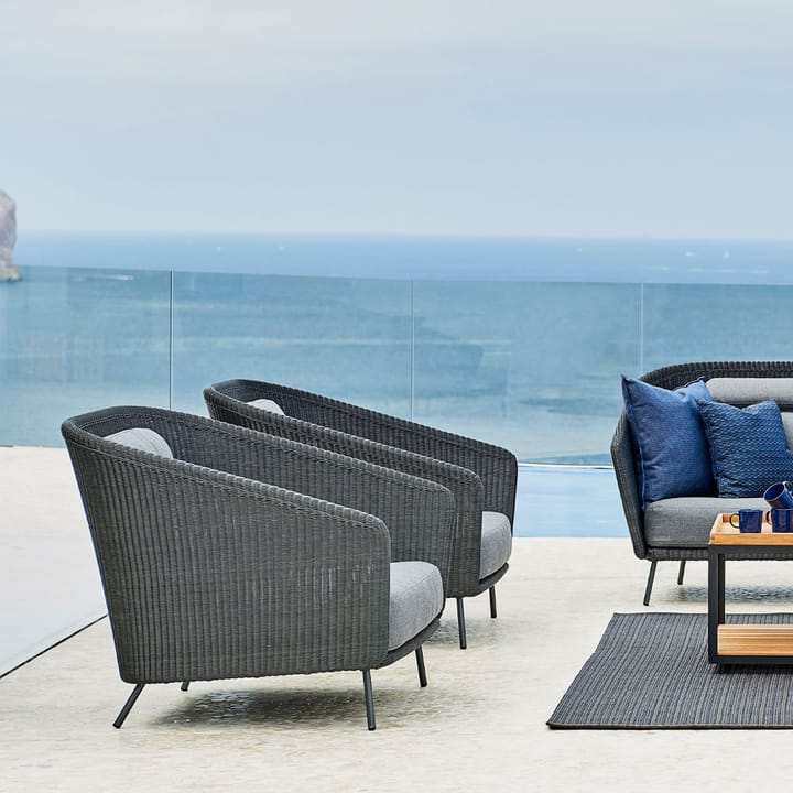 Sillón lounge Mega, Graphic, incl. cojines grises Cane-line