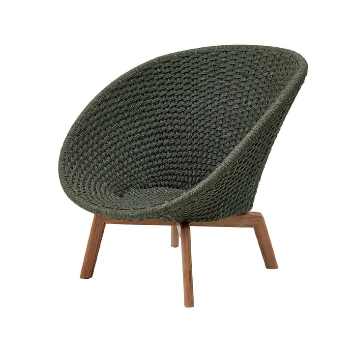 Sillón Peacock Weave - Dark green, patas de teca - Cane-line