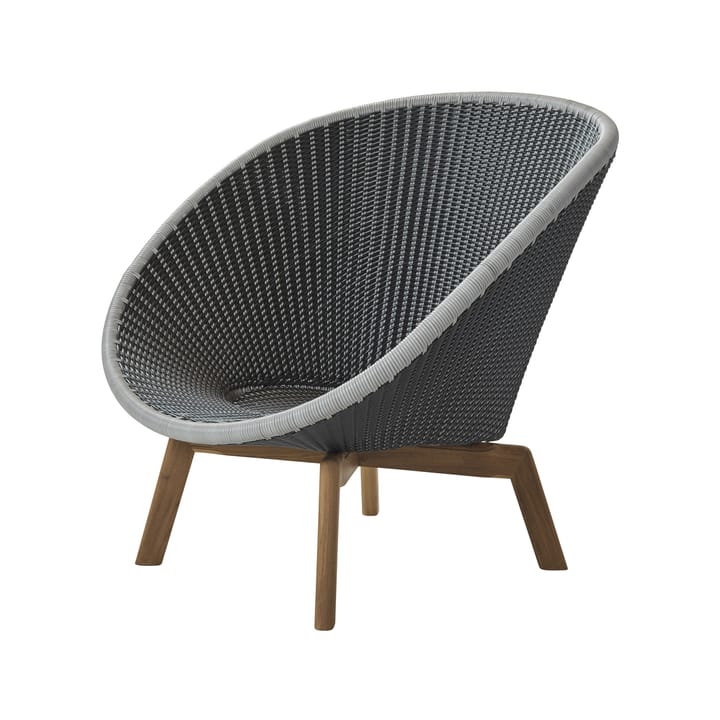 Sillón Peacock Weave - Grey/light grey, patas de teca - Cane-line