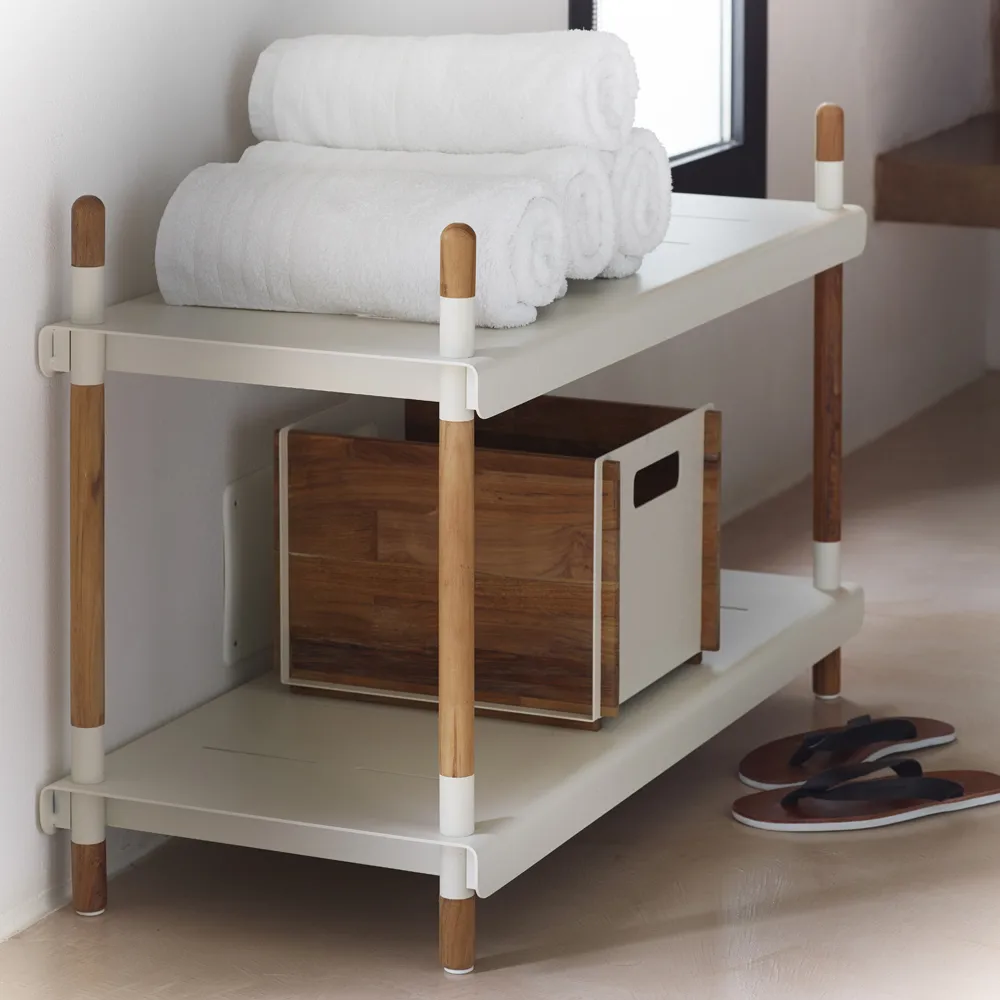Sistema de estanterías Frame, Lava grey, bajo, teak Cane-line
