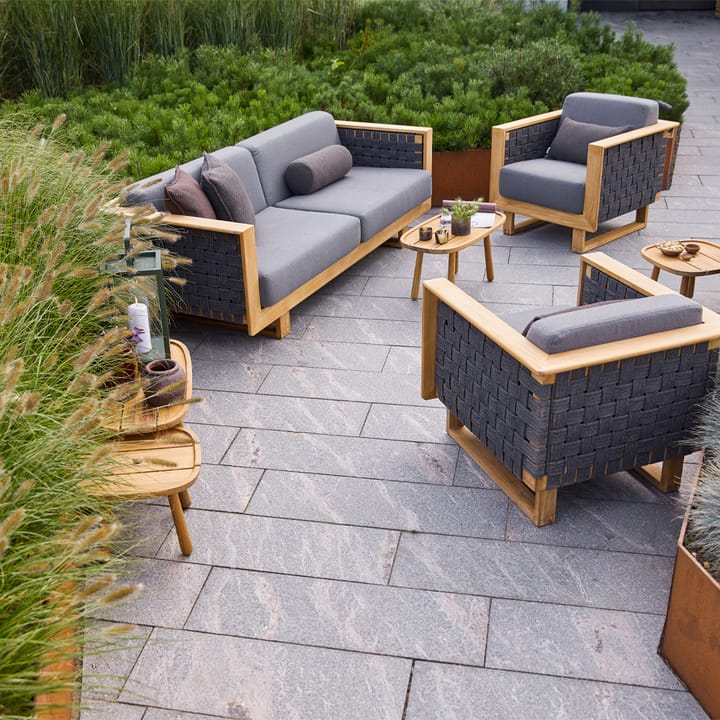 Sofá Angular de 3 plazas, Dark grey, teak Cane-line