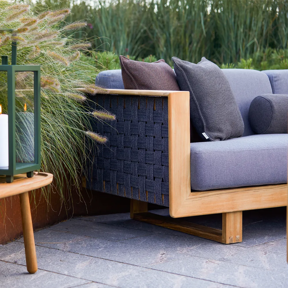 Sofá Angular de 3 plazas, Dark grey, teak Cane-line