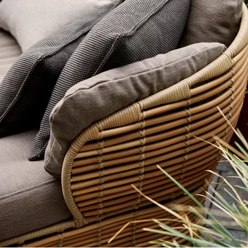Sofá Basket de 2 plazas - Natural, cojines taupe - Cane-line