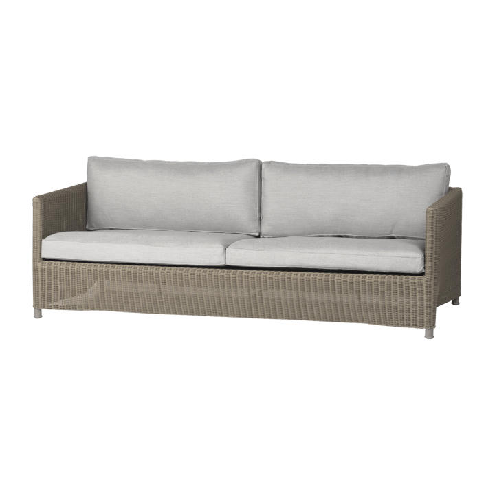 Sofá de 3 plazas Diamond - Natural, caneline natté light grey - Cane-line