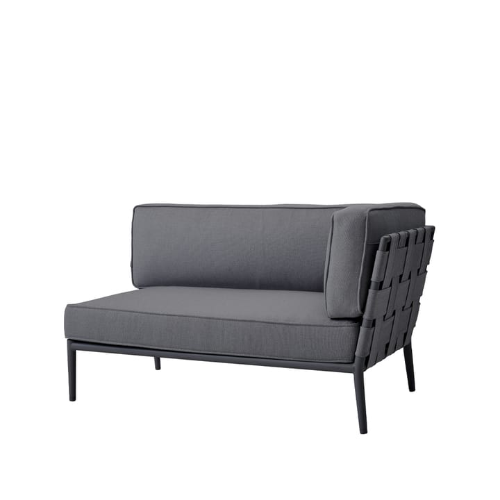 Sofá modular Conic, Cane-Line airtouch grey, izquierda, incl. cojines Cane-line