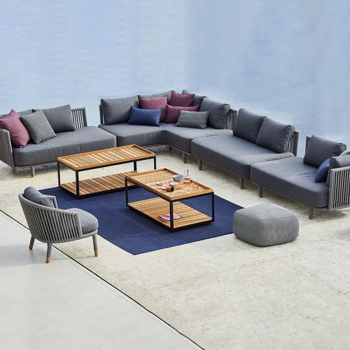 Sofá modular Moments, 2 plazas grey, izquierda, Cane-Line soft rope Cane-line