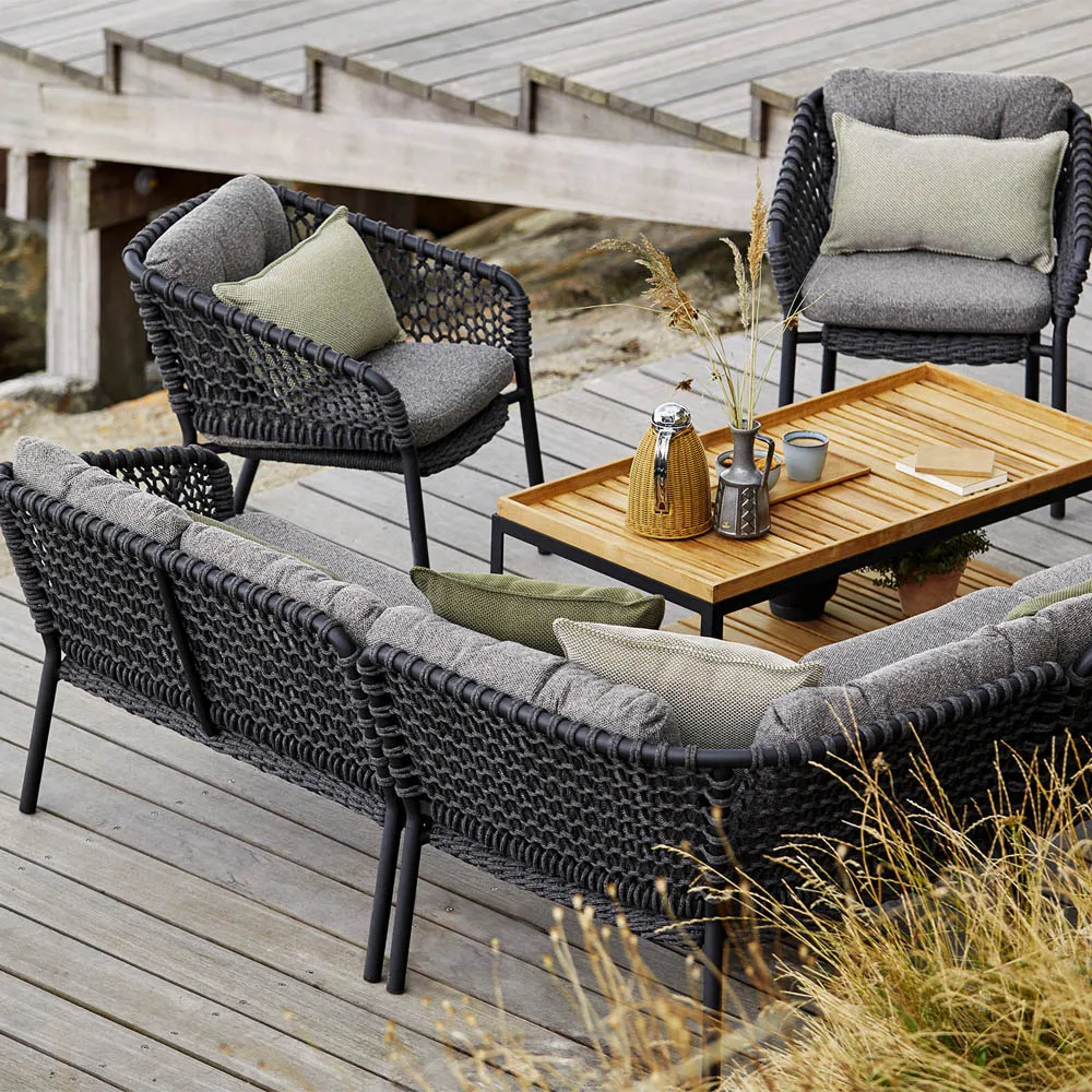 Sofá modular Ocean, Dark grey, sencillo Cane-line