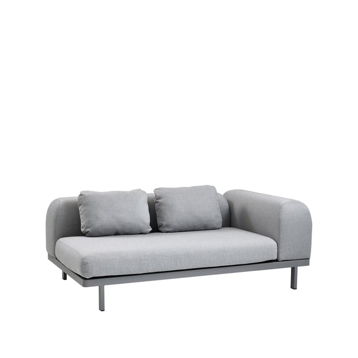 Sofá modular Space de 2 plazas light grey, Derecho-soporte de aluminio gris Cane-line
