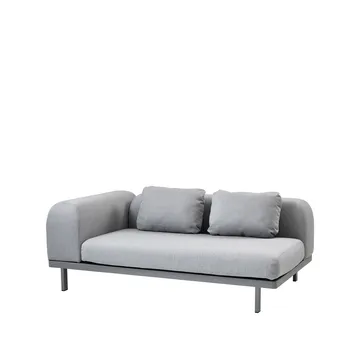 Sofá modular Space de 2 plazas light grey - Izquierdo-soporte de aluminio gris - Cane-line