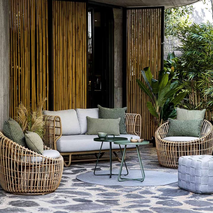 Sofá Nest de 2 plazas, Natural, Cane-Line Natté grey Cane-line