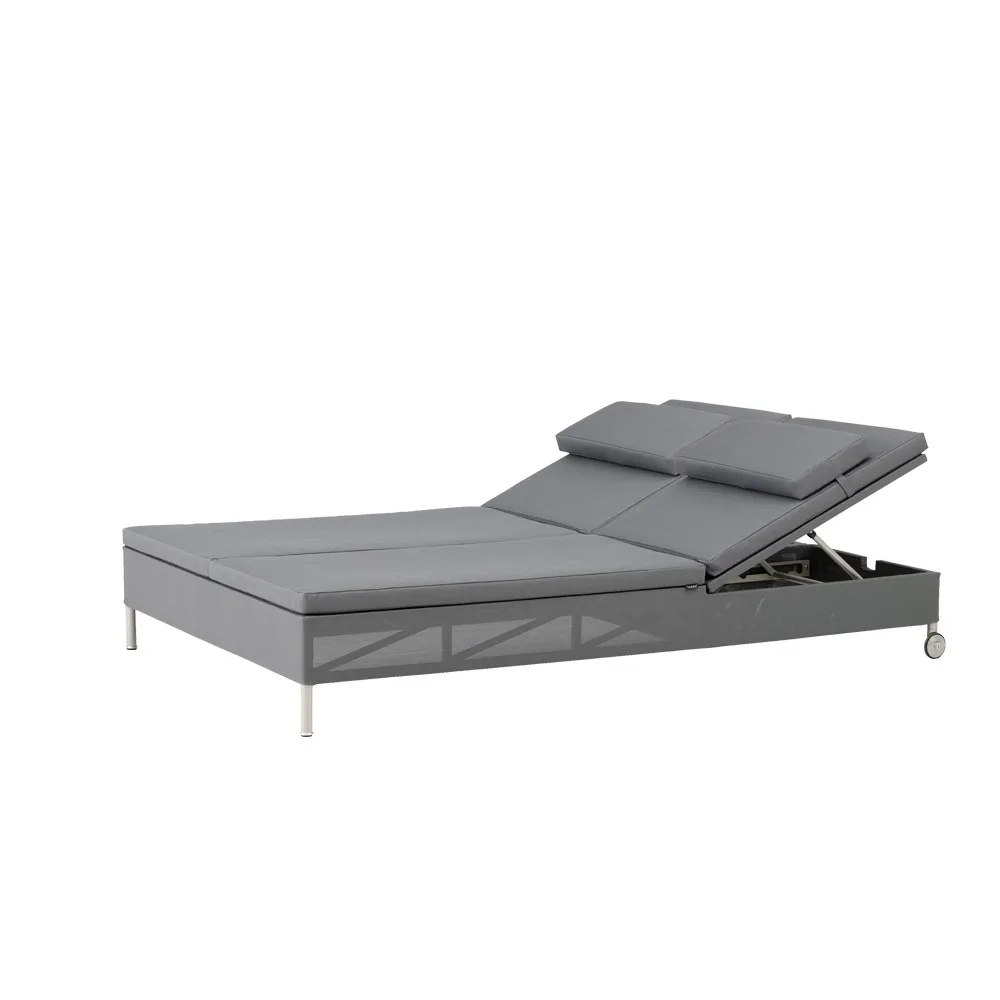 Tumbona Rest, Cane-Line Natté grey, doble Cane-line