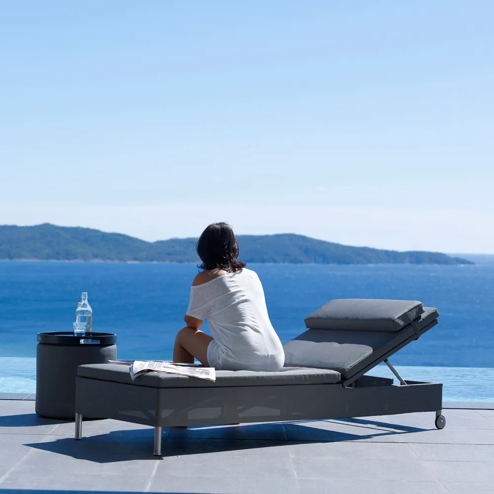 Tumbona Rest, Cane-Line Natté grey, doble Cane-line