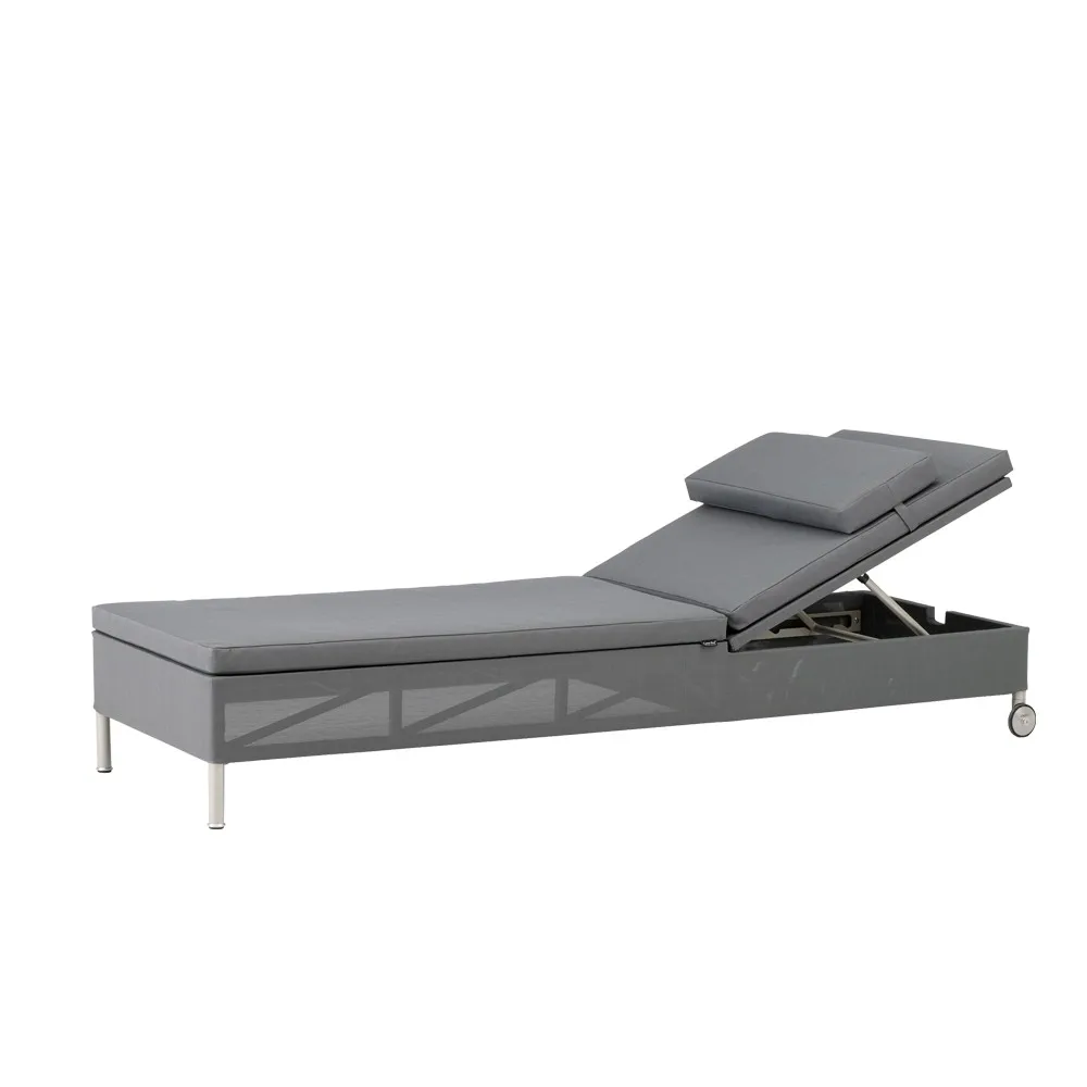Tumbona Rest, Cane-Line Natté grey, simple Cane-line