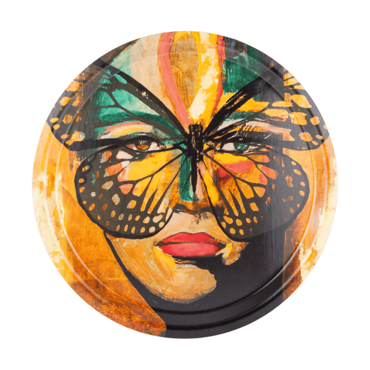 Bandeja Golden Butterfly Ø31 cm - Orange-black - Carolina Gynning