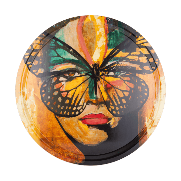 Bandeja Golden Butterfly Ø46 cm, Orange-black Carolina Gynning