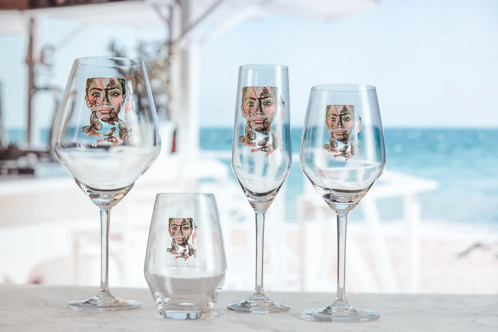 Copa de vino blanco o rosé Butterfly Queen, 40 cl Carolina Gynning