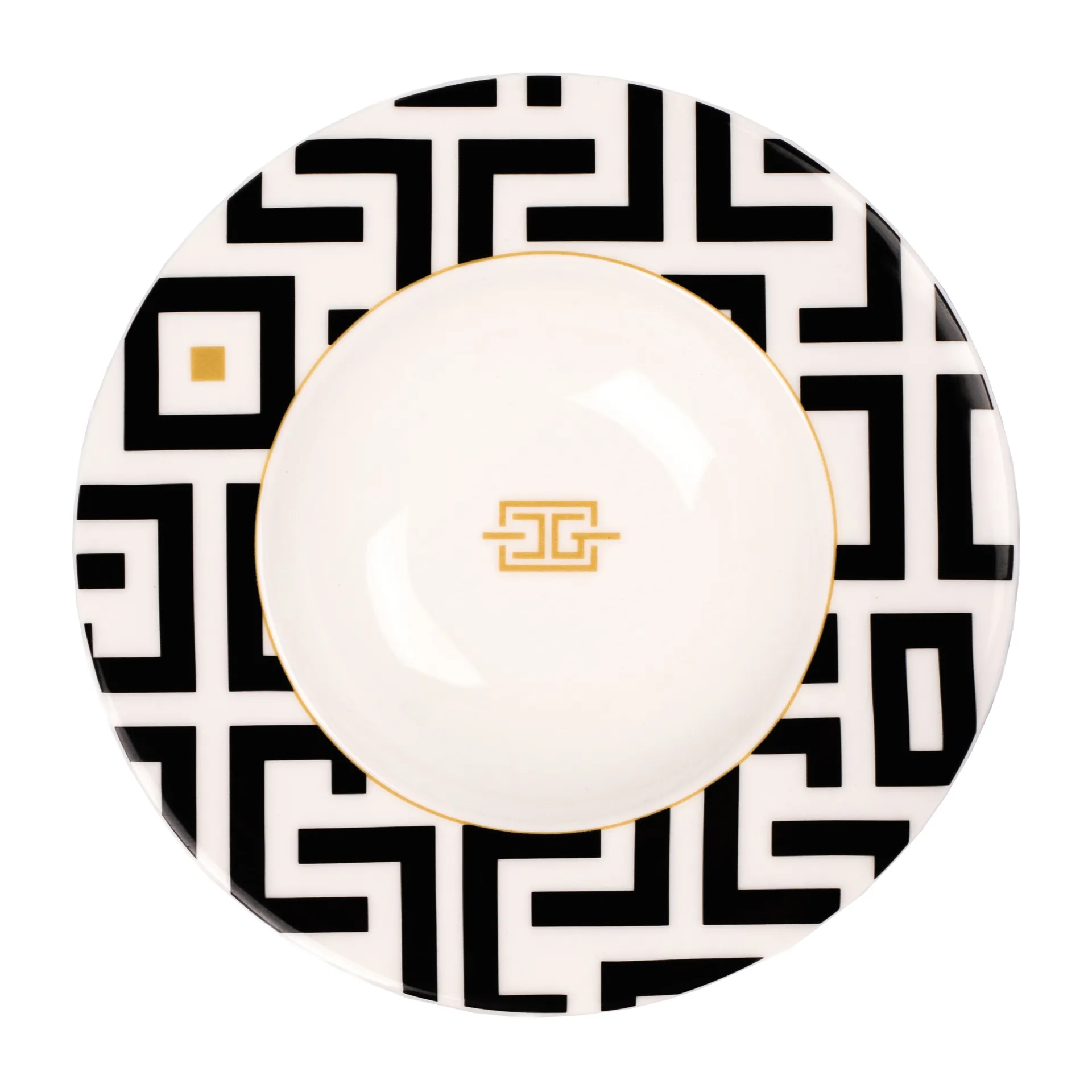 Plato hondo DECO Ø24,5 cm, blanco-negro Carolina Gynning