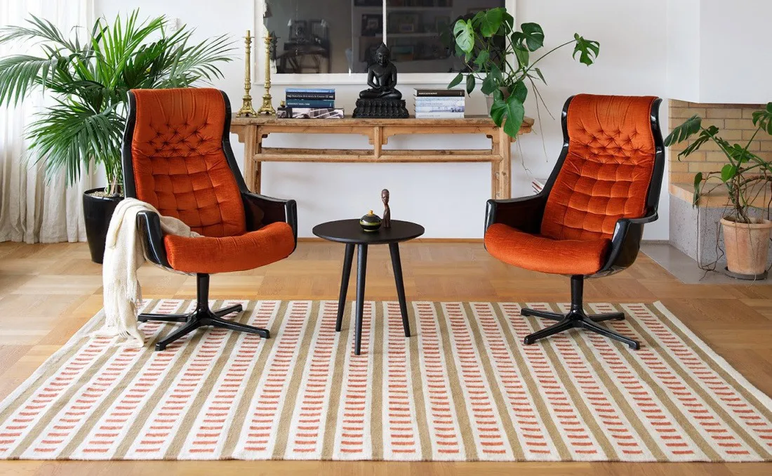 Alfombra de lana Ladakh, Off white-beige-rust, 180x270 cm Chhatwal & Jonsson