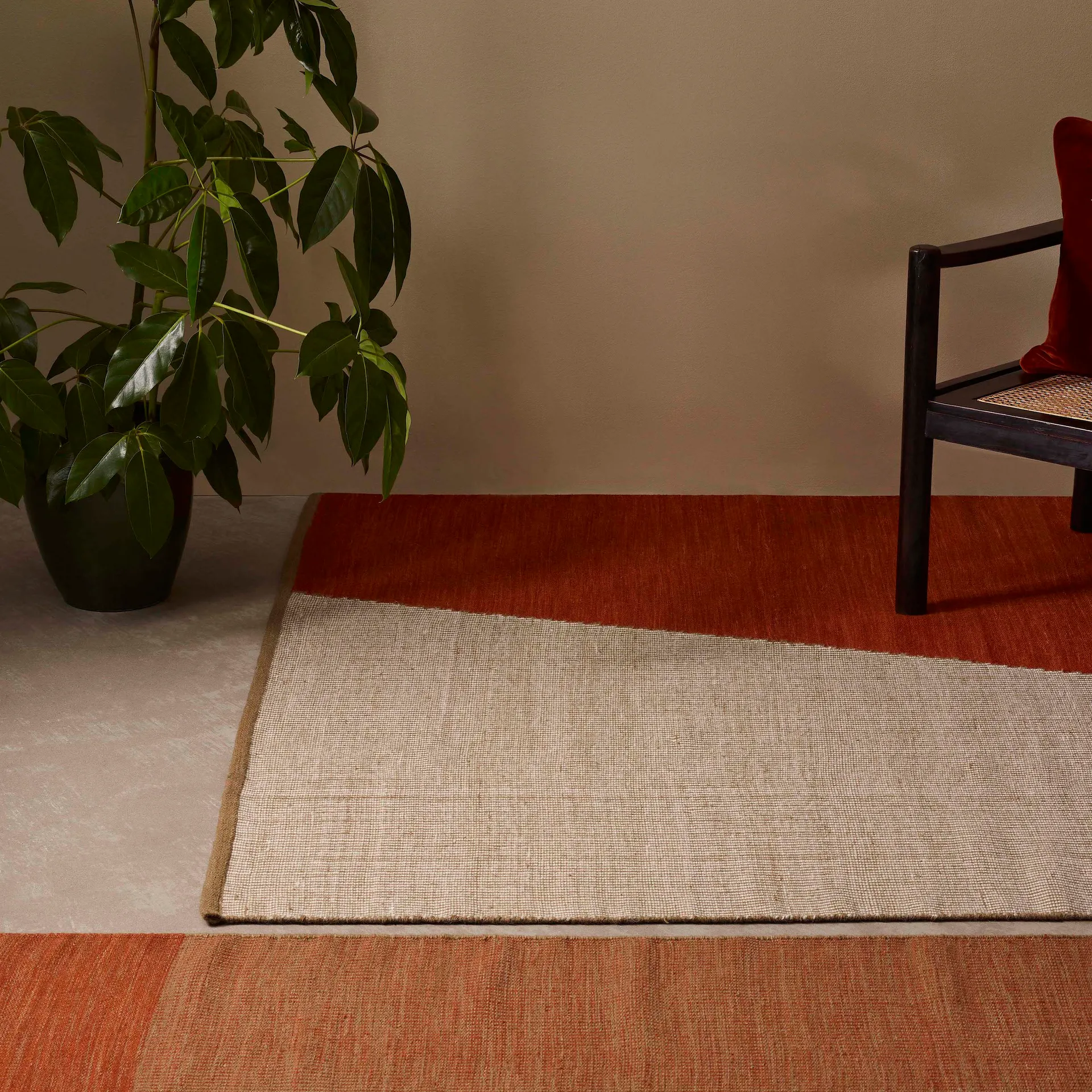 Alfombra de lana Una 180x270 cm, Rust-beige-off white Chhatwal & Jonsson