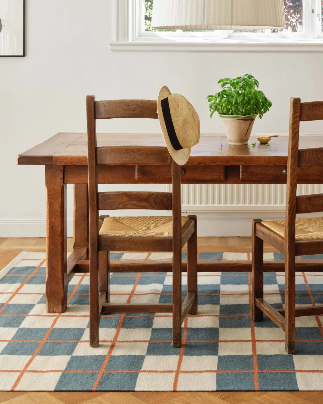 Alfombra Haveli 180x270 cm, Heaven blue-light khaki-rust Chhatwal & Jonsson