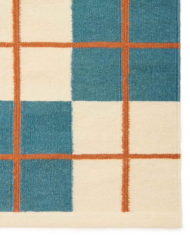 Alfombra Haveli 230x320 cm, Heaven blue-light khaki-rust Chhatwal & Jonsson