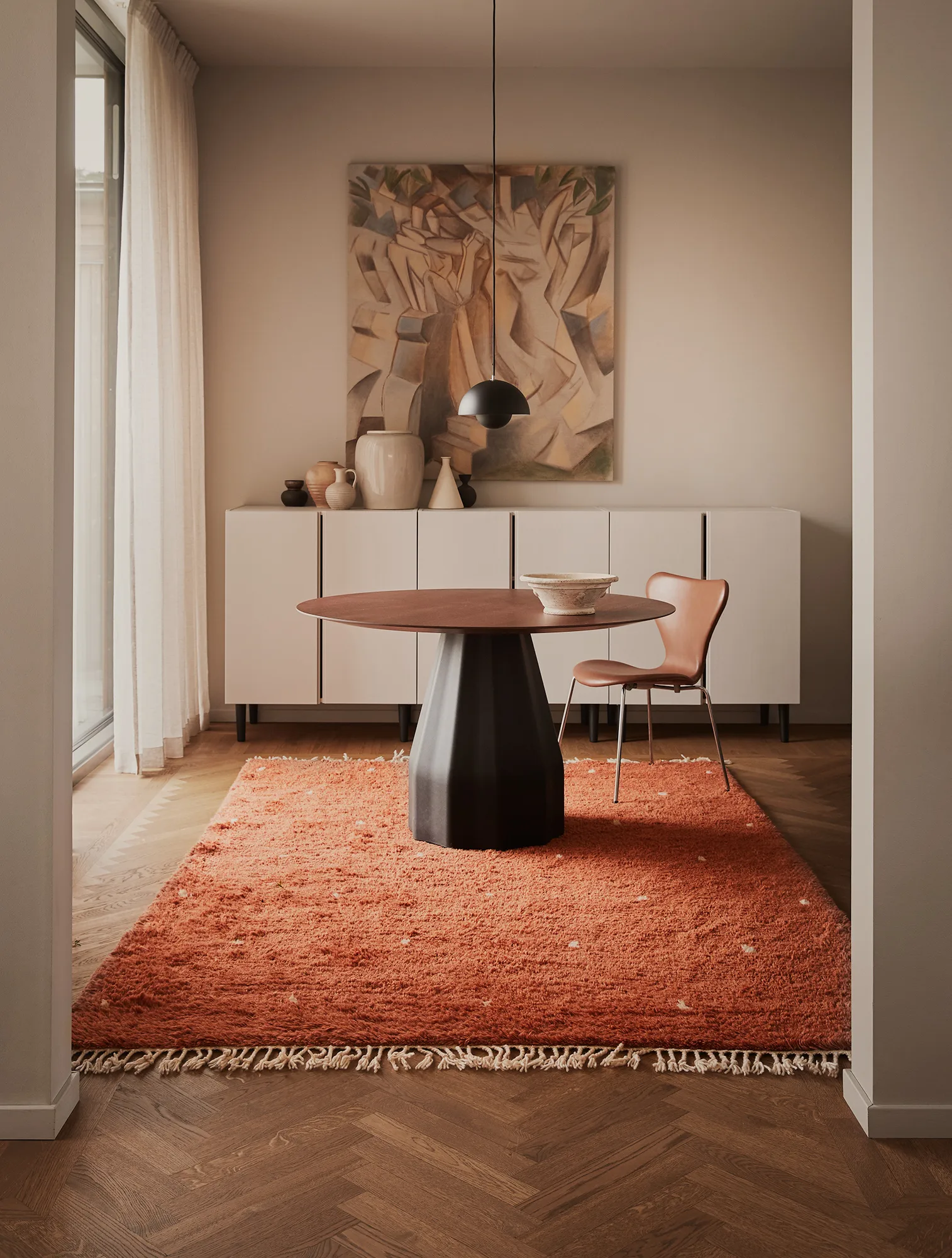 Alfombra Ravi 177x266 cm, Orange-off white Chhatwal & Jonsson