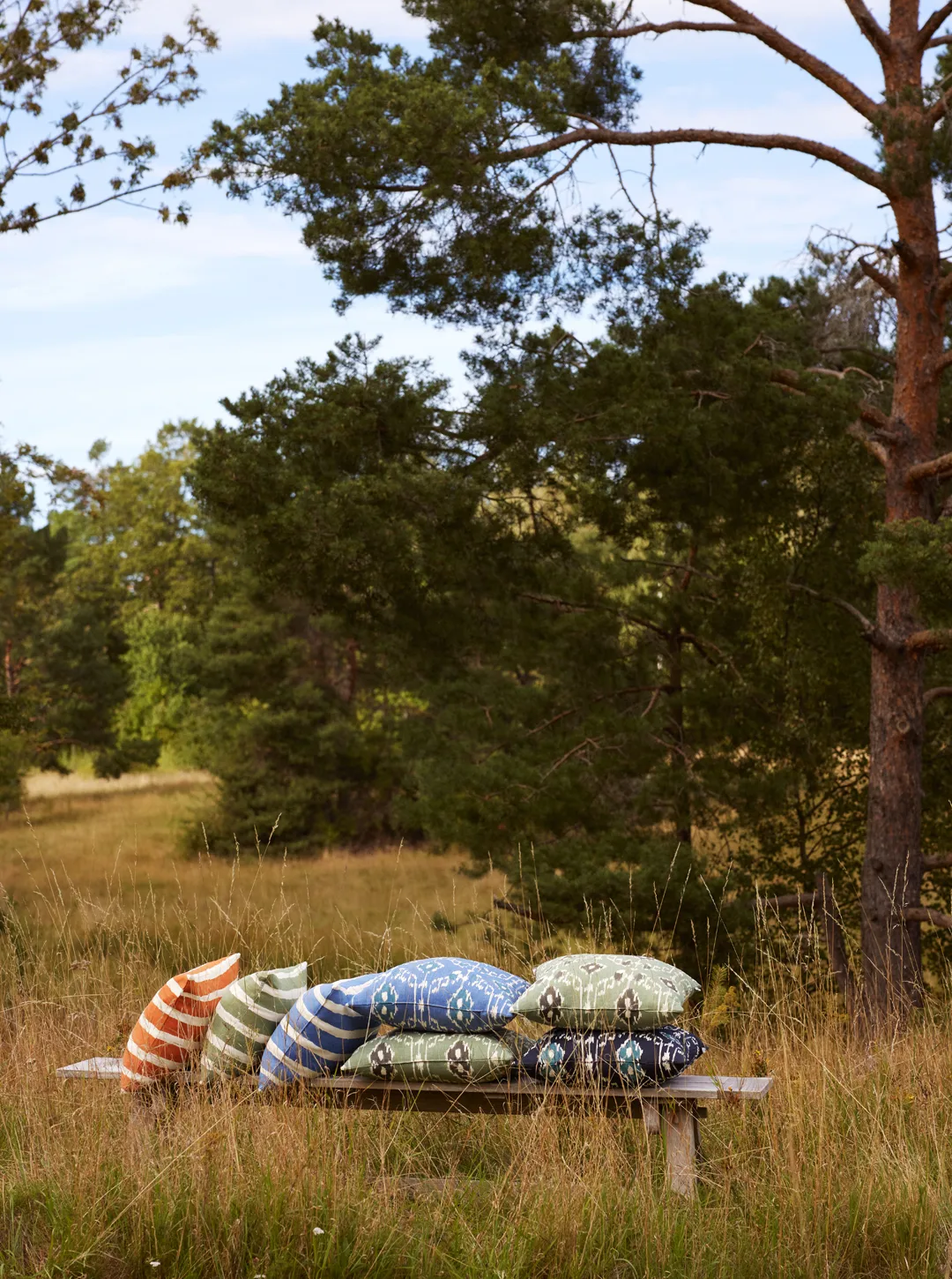 Cojín de exterior Block Stripe 40x60 cm, Riviera blue-off white Chhatwal & Jonsson