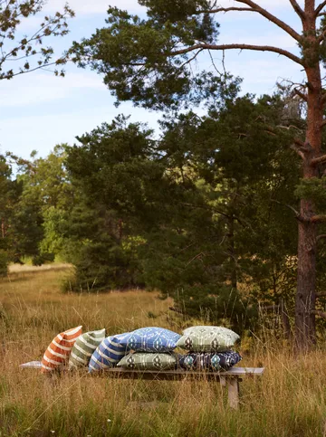 Cojín de exterior Block Stripe 40x60 cm - Riviera blue-off white - Chhatwal & Jonsson