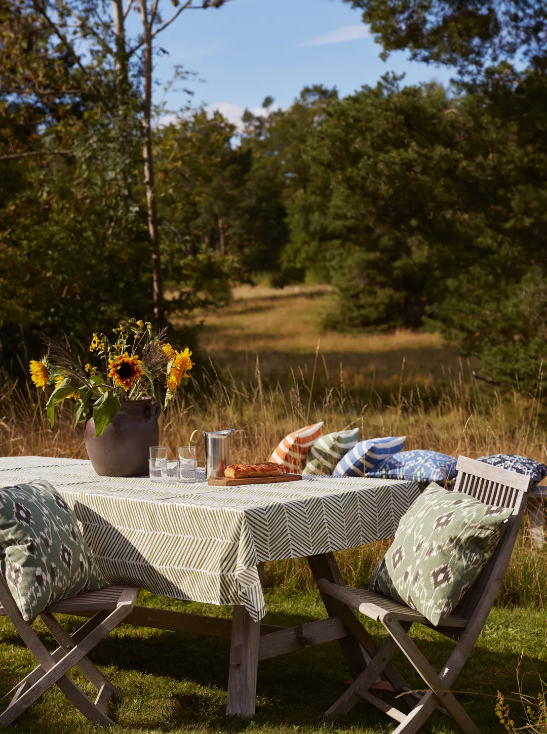 Cojín de exterior Block Stripe 40x60 cm, Riviera blue-off white Chhatwal & Jonsson