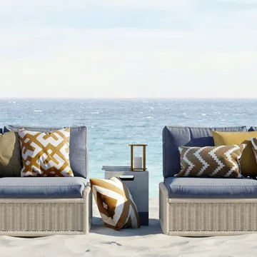 Cojín Ikat Sema - Blue/off white, 40 cm - Chhatwal & Jonsson