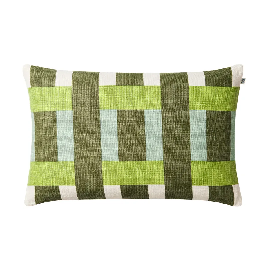 Funda de cojín Benaras, Cactus green-lime-aqua, 40x60 cm Chhatwal & Jonsson