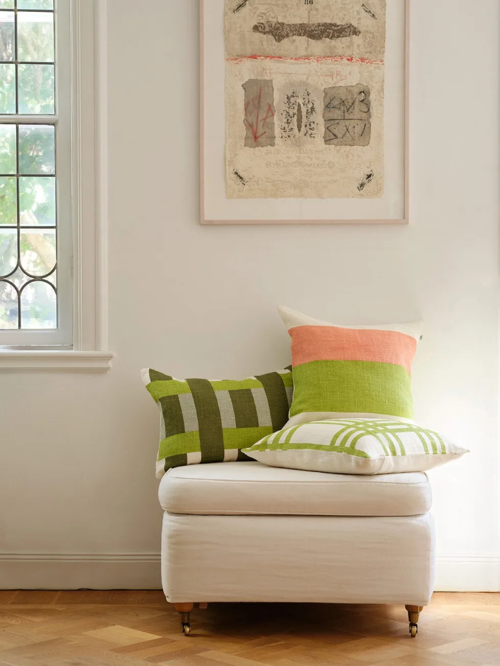 Funda de cojín Benaras, Cactus green-lime-aqua, 40x60 cm Chhatwal & Jonsson