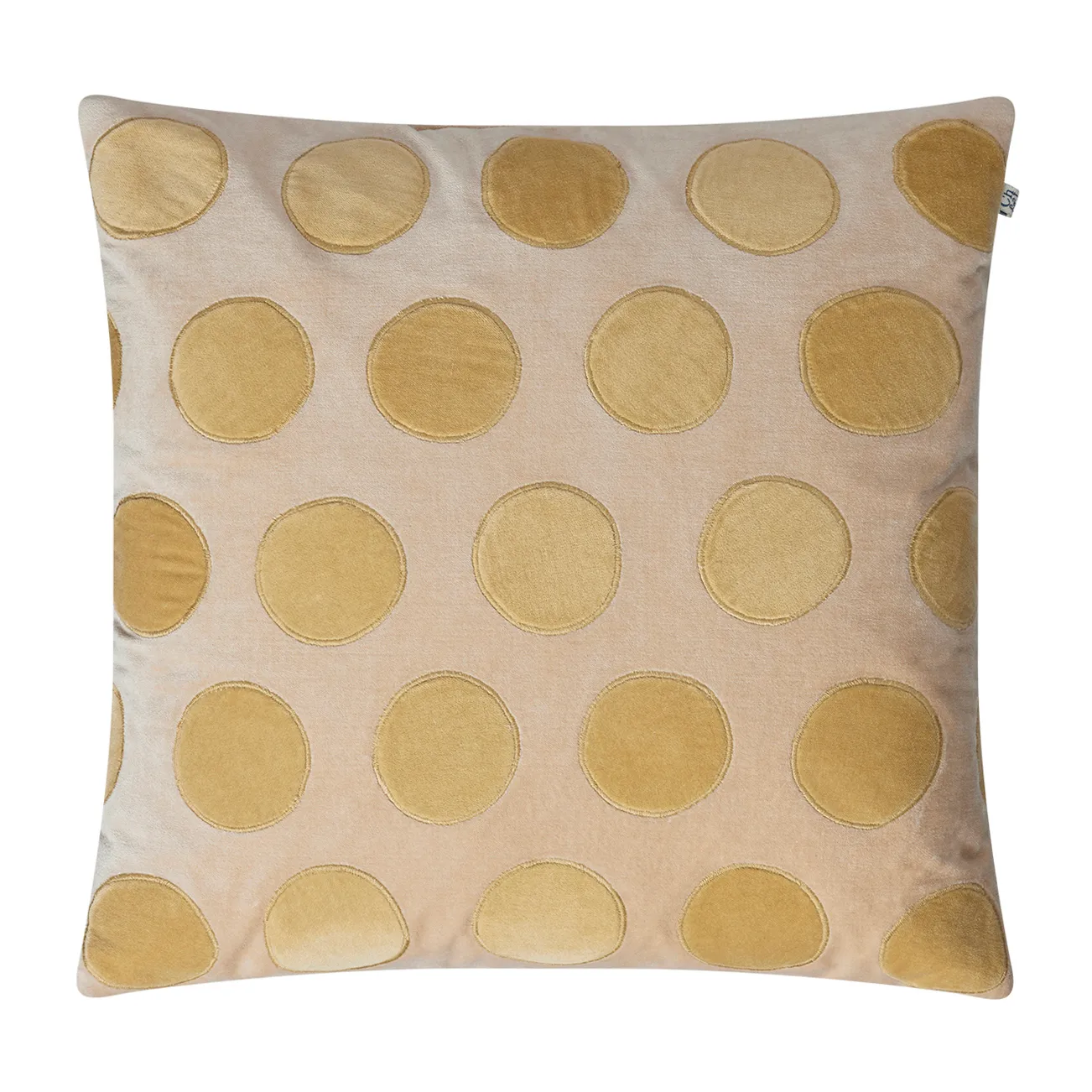 Funda de cojín Circle 50x50 cm, Beige-spicy yellow Chhatwal & Jonsson