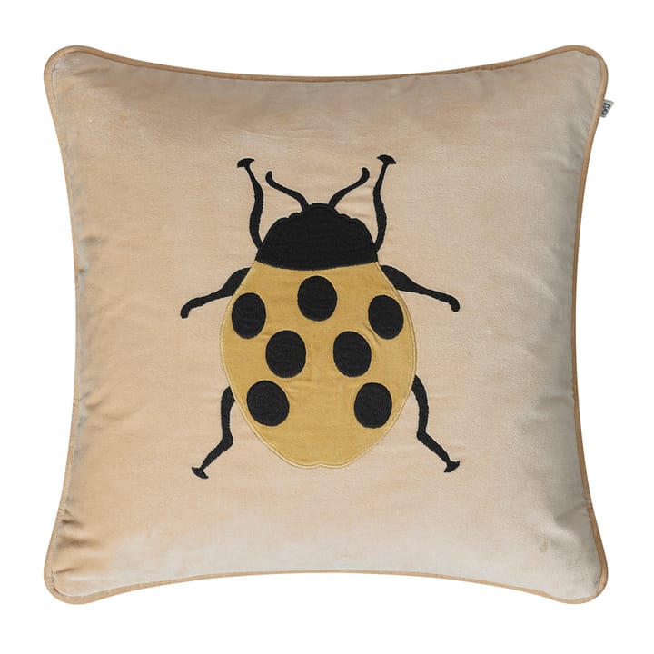 Funda de cojín Embroidered Beetle 50x50 cm - Beige-spicy yellow - Chhatwal & Jonsson