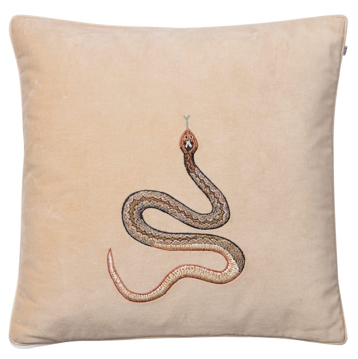 Funda de cojín Embroidered Cobra 50x50 cm - Beige - Chhatwal & Jonsson