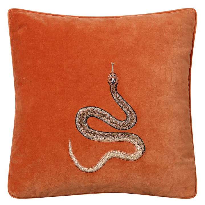 Funda de cojín Embroidered Cobra 50x50 cm - Orange - Chhatwal & Jonsson