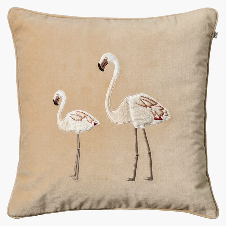 Funda de cojín Embroidered Flamingo 50x50 cm - Beige - Chhatwal & Jonsson