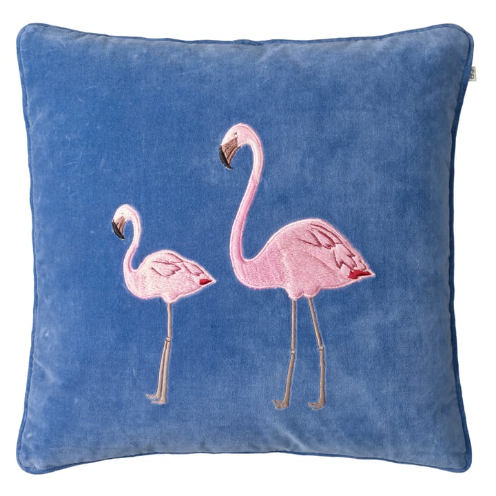 Funda de cojín Embroidered Flamingo 50x50 cm - Riviera blue - Chhatwal & Jonsson