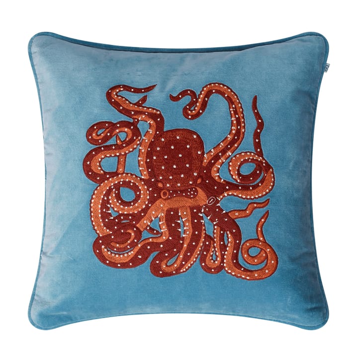 Funda de cojín Embroidered Octopus 50x50 cm - Heaven blue-naranja-rose - Chhatwal & Jonsson