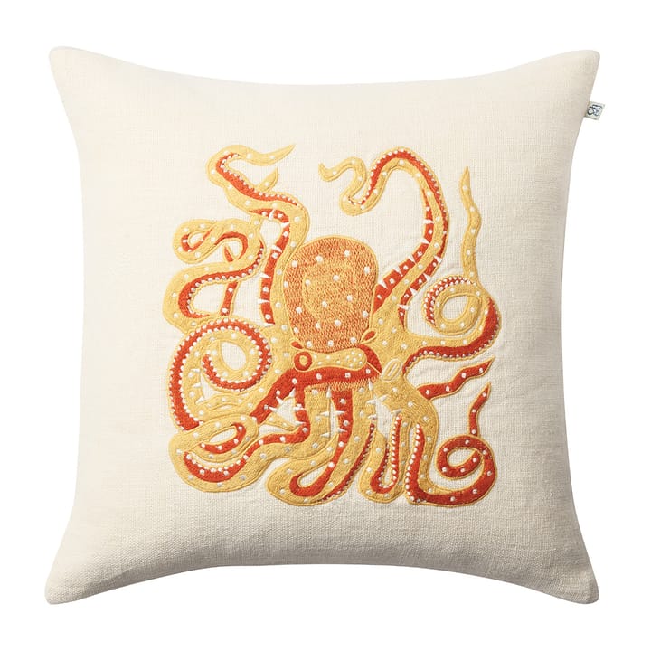 Funda de cojín Embroidered Octopus 50x50 cm - Spicy yellow-orange - Chhatwal & Jonsson