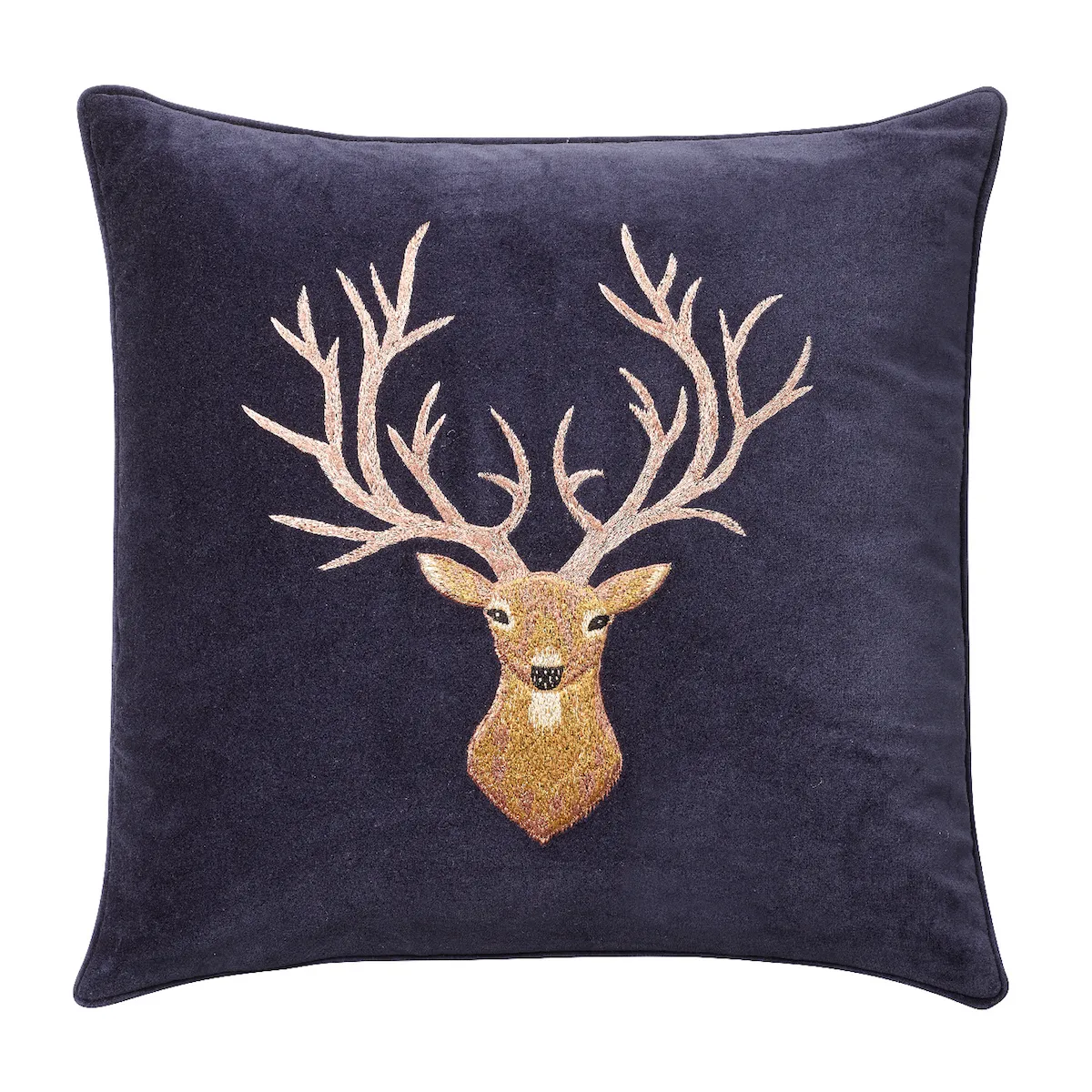 Funda de cojín Embroidered Reindeer 50x50 cm, Navy Chhatwal & Jonsson