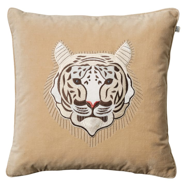 Funda de cojín Embroidered Tiger 50x50 cm - Beige - Chhatwal & Jonsson