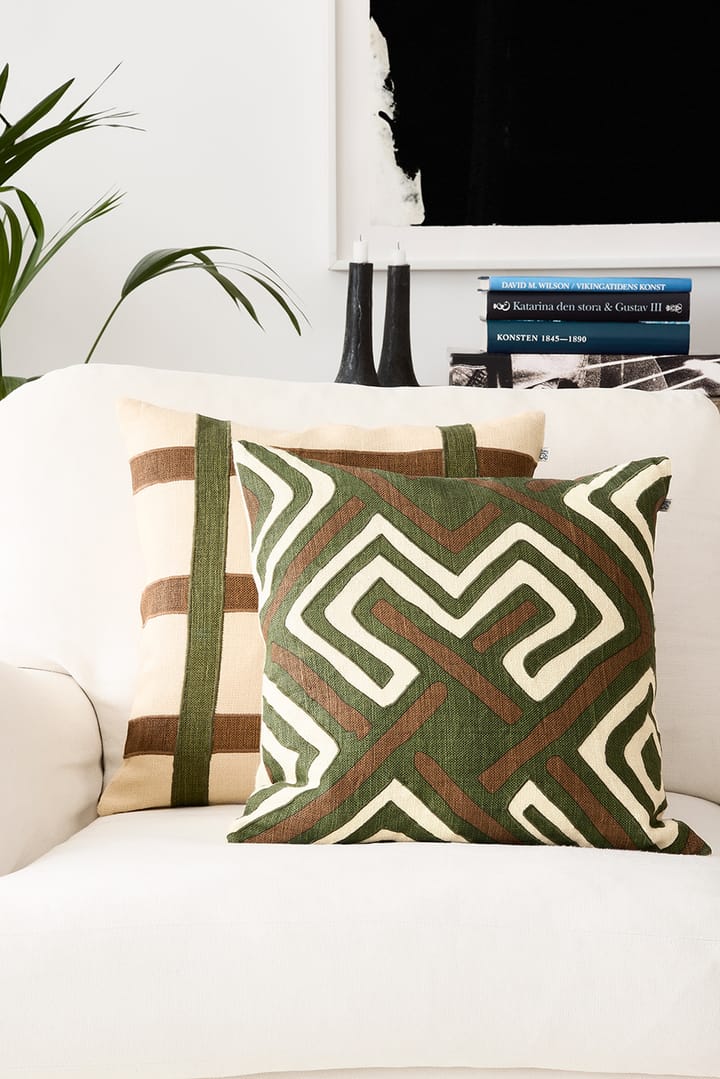 Funda de cojín Gujarat 50x50 cm, Taupe-Cactus Green Chhatwal & Jonsson