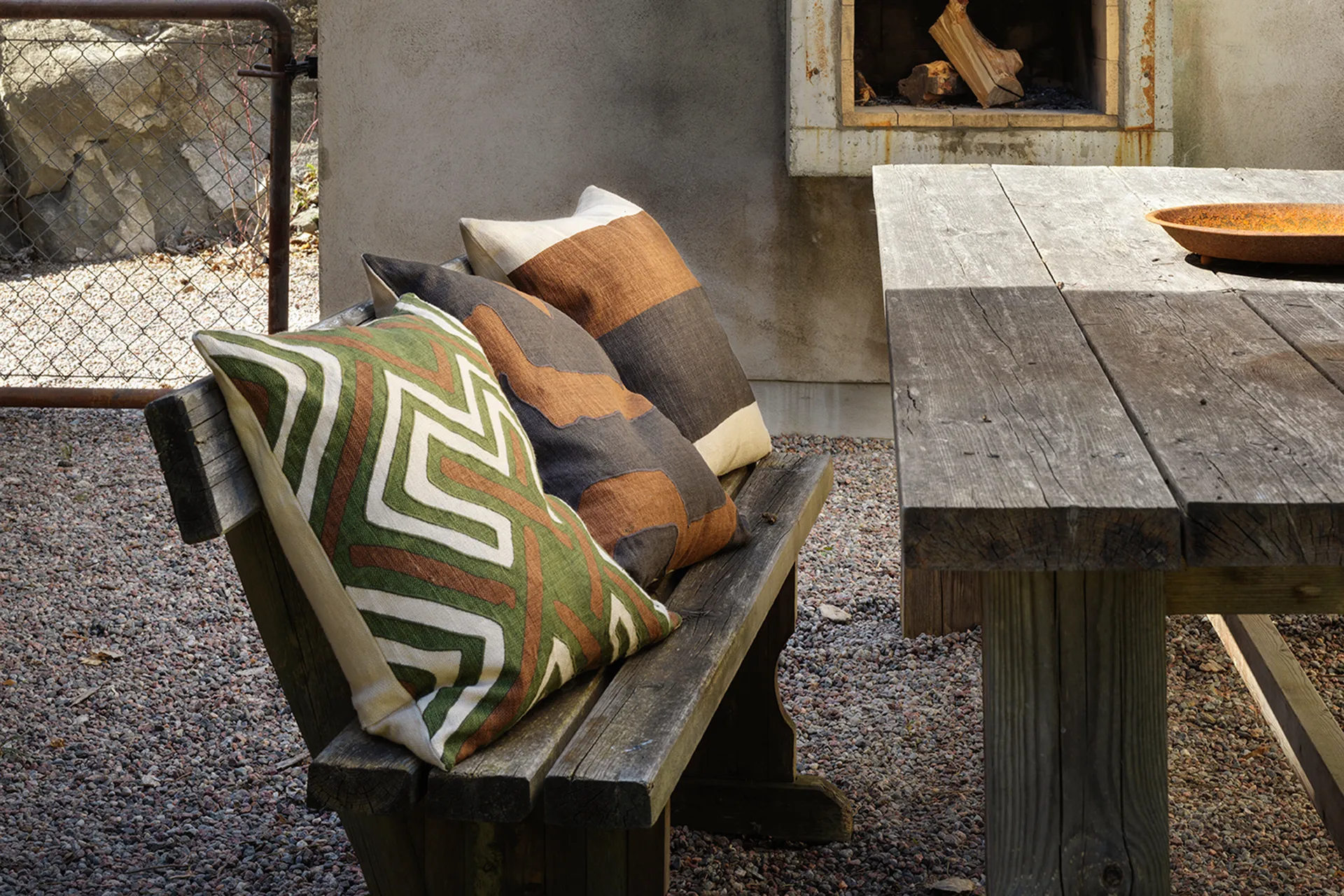 Funda de cojín Gujarat 50x50 cm, Taupe-Cactus Green Chhatwal & Jonsson