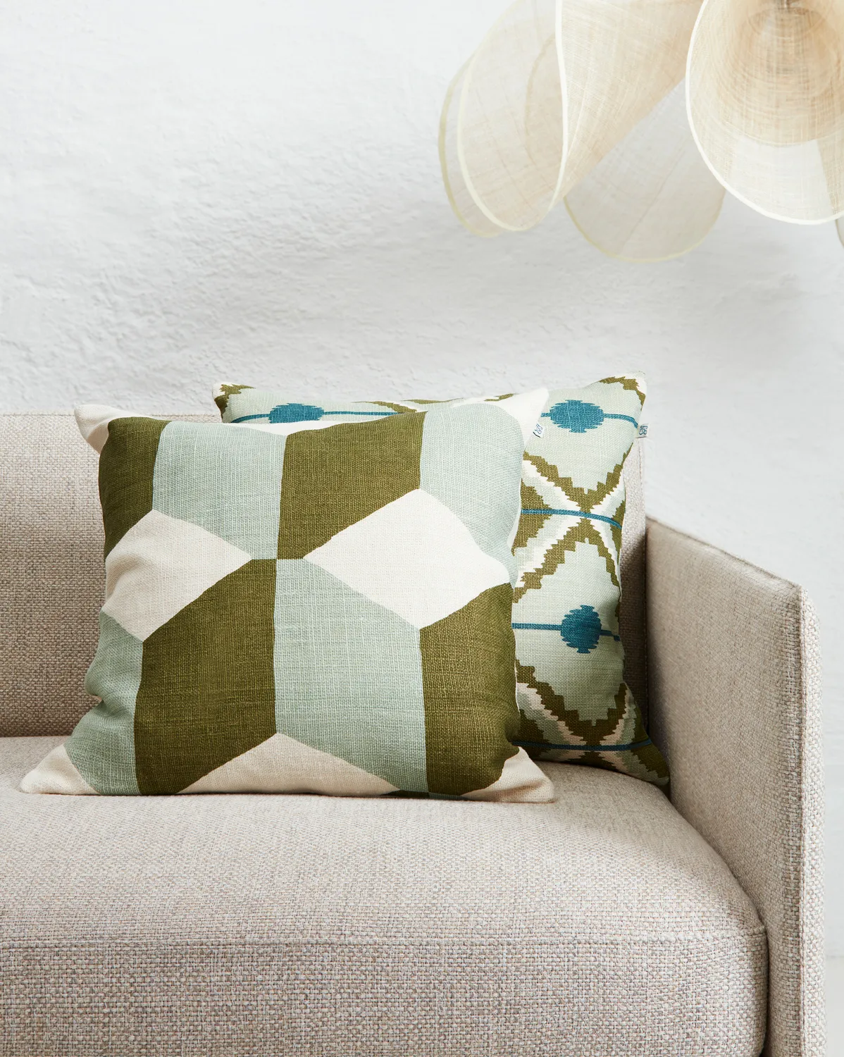 Funda de cojín Hawa 50x50 cm, Aqua/Cactus Green Chhatwal & Jonsson